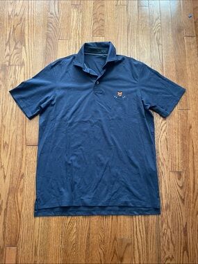 Grayson Navy Blue Polo Fox Logo Men’s Sz Medium